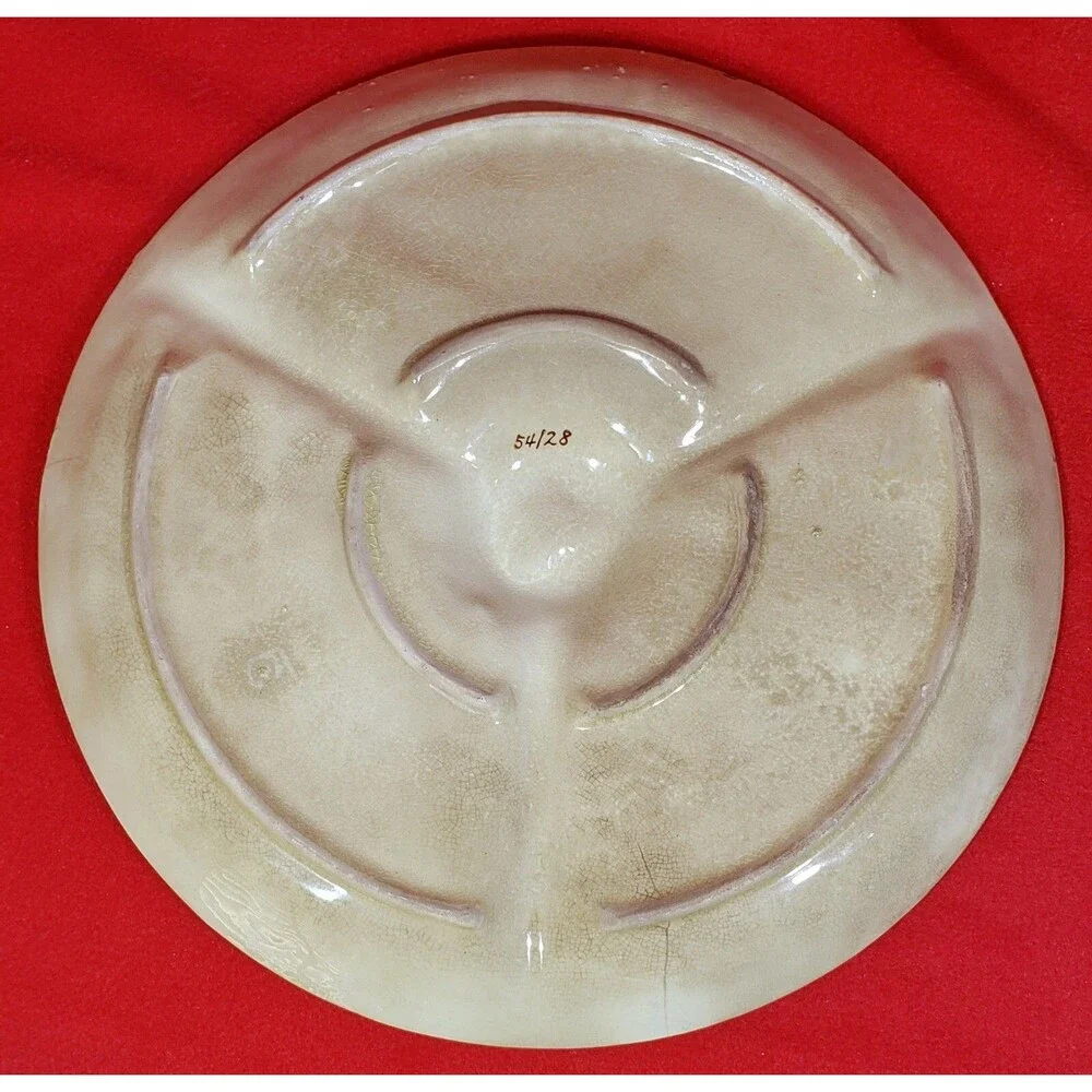 Fruit Cheese Serving Platter Dish Plate Divided Ceramic Vintage Tilso 54/28